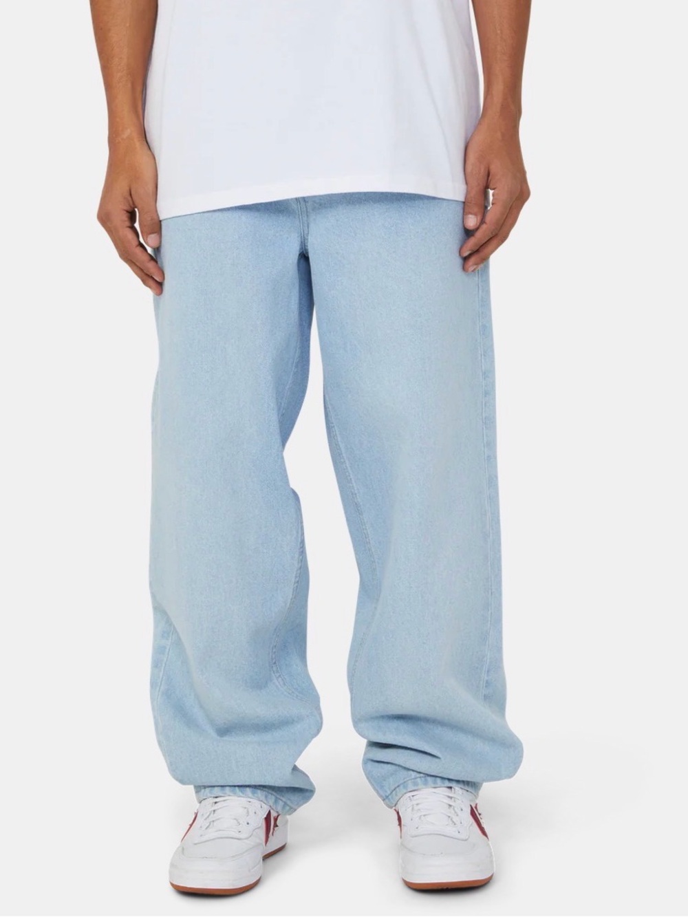 HUF Cromer Washed Jeans Mens 34 Light Blue Baggy Skate Y2K 90s Denim Pants